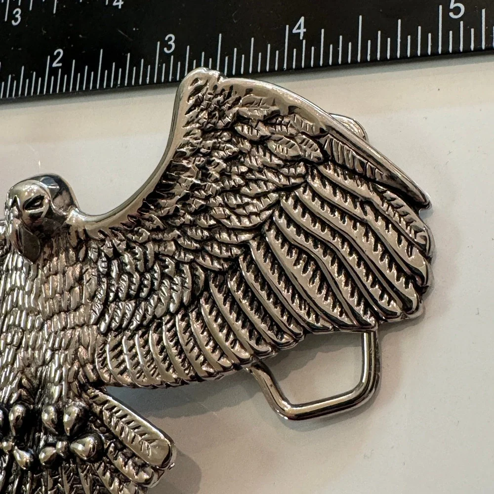 Vintage Classico Italia Eagle Belt Buckle Silver Tone A136‎ Western Biker